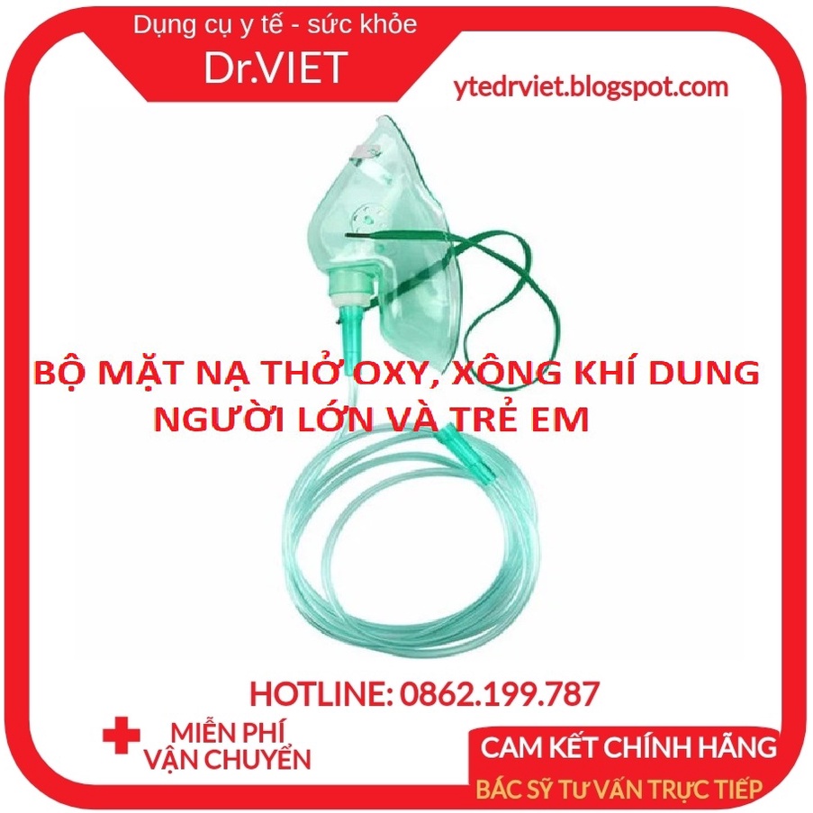 Mặt nạ thở oxy, dây thở oxy, Mask xông khí dung, mặt nạ xông khí dung, phụ kiện máy xông mũi họng, phụ kiện máy thở oxy
