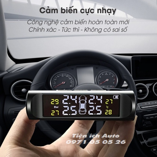 Cảm biến áp suất lốp TPMS màn hình led màu - Bản quốc tế | tienich_auto