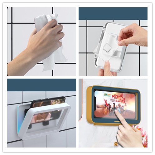 Kệ Đựng Điện Thoại/Máy Tính Bảng Gắn Tường Chống Thấm Nước Cho Nhà Tắm/Nhà Bếp