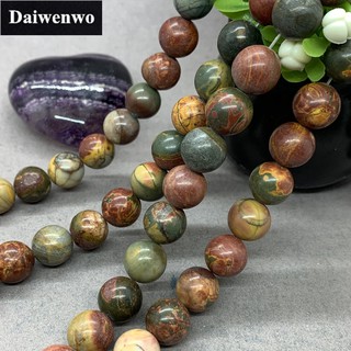 Chuỗi hạt ngọc jasper tự nhiên hình tròn xỏ lỗ 4-12mm dùng để làm dreamcatcher