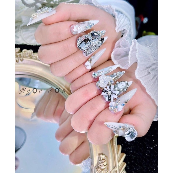 Nơ làm nails  .hoa bột dán stick .phụ kiện ngành nails