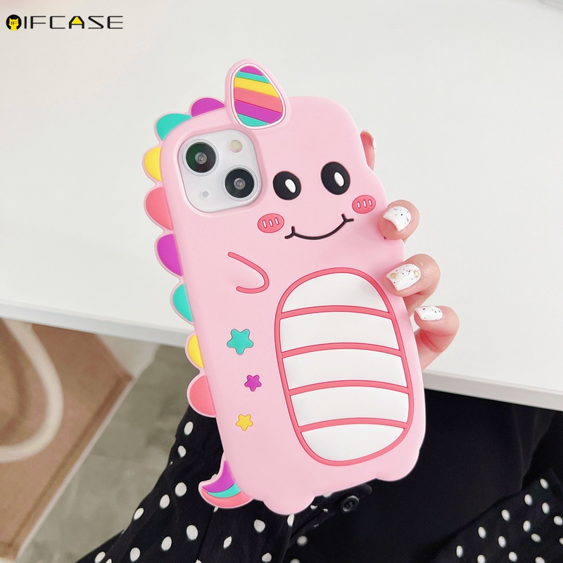 Ốp Điện Thoại Silicon Họa Tiết Khủng Long 3D Cho iPhone 13 12 11 Pro Max XS Max XR X 7 8 Plus