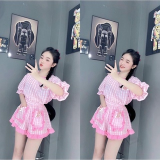 BIGSIZE HIẾU HIẾU ( Set caro thỏ viền bèo 55-100kg )