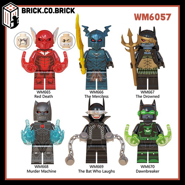 Minifigures DC Batman Các Mẫu Nhân Vật Red Death Merciless Drowned Murder Machine Bat Who Laughs Dawnbreaker WM6057