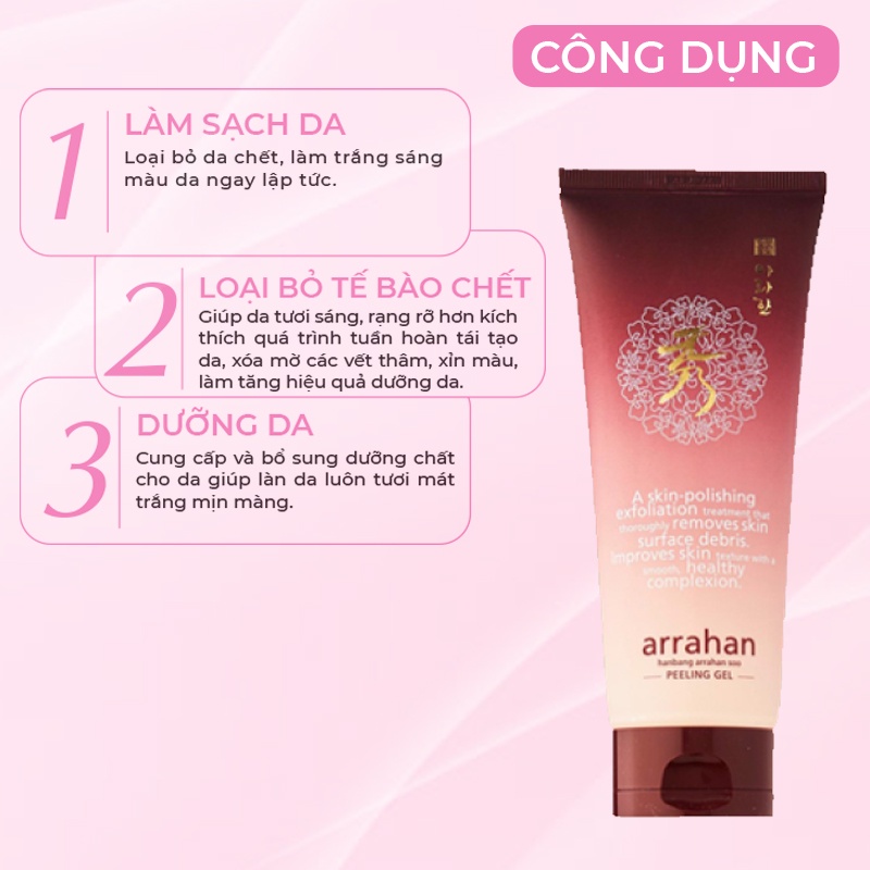 Tẩy Tế Bào Da Chết Chiết Xuất Từ Quả La Hán ARRAHAN Hàn Quốc Soo Peeling Gel 180ml Giúp Sạch Khuẩn Trắng Sáng Da