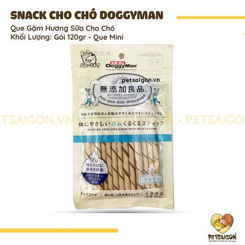 [CHÍNH HÃNG] SNACK DOGGYMAN QUE GẶM HƯƠNG SỮA CHO CHÓ - 120G