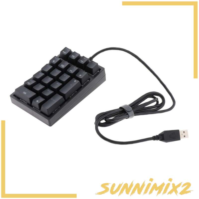 Bàn phím số cơ mini có dây gồm 21 phím ABS màu đen đèn nền RGB nhỏ gọn cho notebook/máy tính bàn chơi game