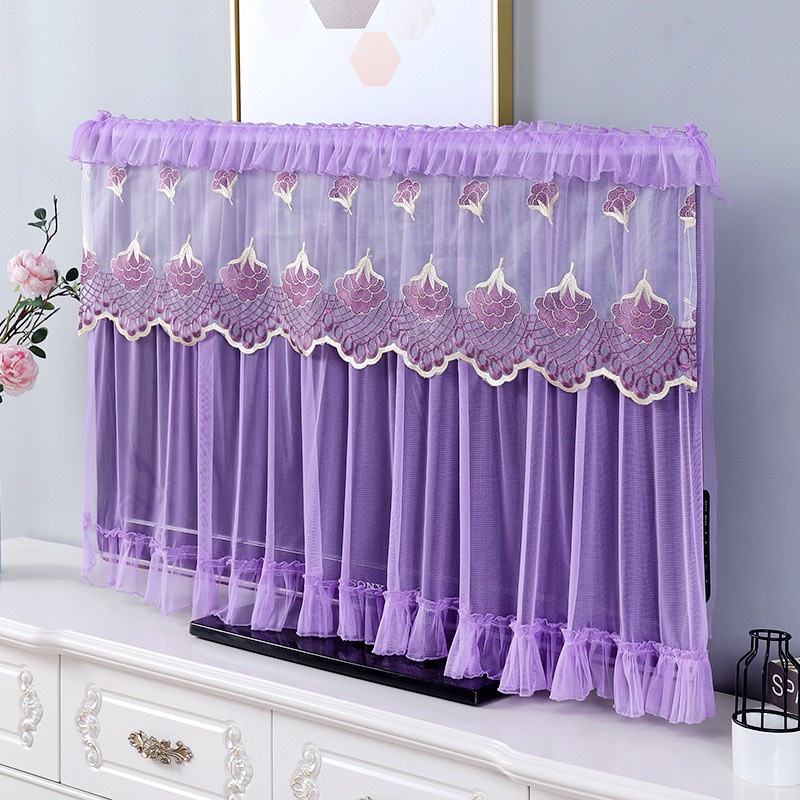Rèm Che Màn hình TV Bằng Vải Ren Co Dãn Chống Bụi Tiện Dụng HH0055