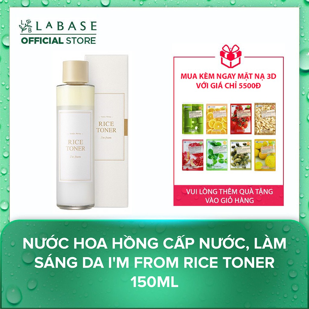 Nước hoa hồng cấp nước, làm sáng da I'm From Rice Toner 150ml - Hàng nhập khẩu chính hãng