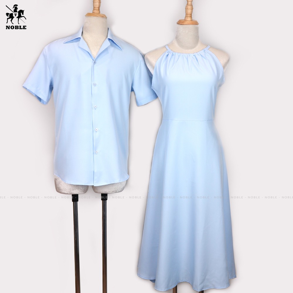 [Freeship] Set đồ đôi áo sơ mi nam váy nữ dễ thương couple thời trang Noble TN07 (KÈM ẢNH THẬT)