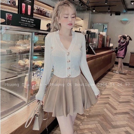Áo khuy đồng dài tay chất len co dãn tốt nhiều màu duyendel