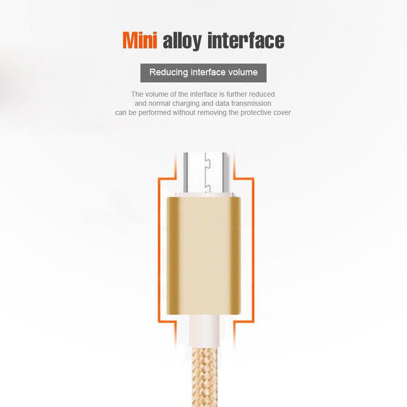 Cáp sạc truyền dữ liệu dây tết đầu Micro USB cho dòng Android