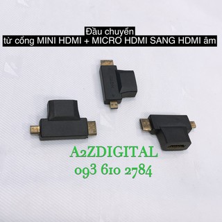 Đầu chuyển từ cổng micro hdmi + mini hdmi sang hdmi âm