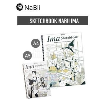 Sổ sketchbook Nabii IMA - size A5/A4 - 32 tờ - giấy màu cream - 160gsm