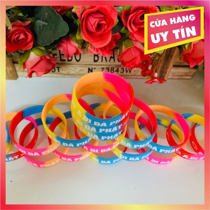 Vòng Tay Cao Su Trẻ Em  A DI ĐÀ PHẬT. Vòng phân đoạn màu