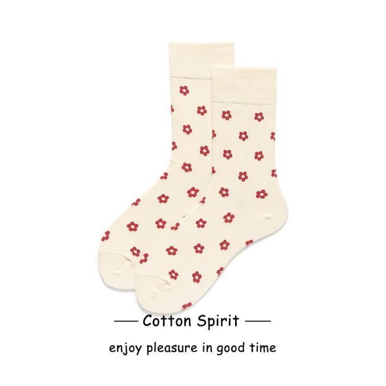 Vớ Nữ Cổ Cao Cotton In Hình Họa Tiết Hàn Quốc Tất Nữ Cổ Cao Ulzzang Thời Trang