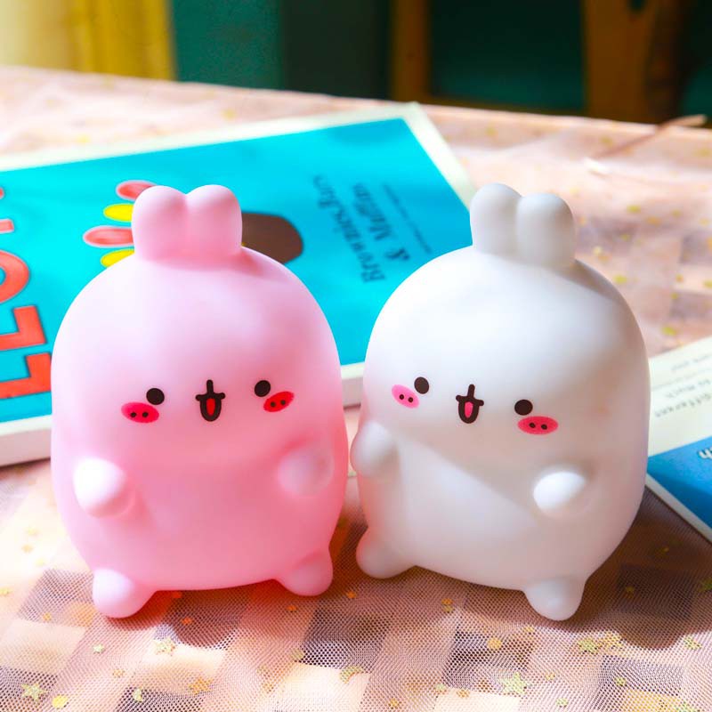 Đèn ngủ silicon chuột Molang siêu cute - Tặng kèm pin