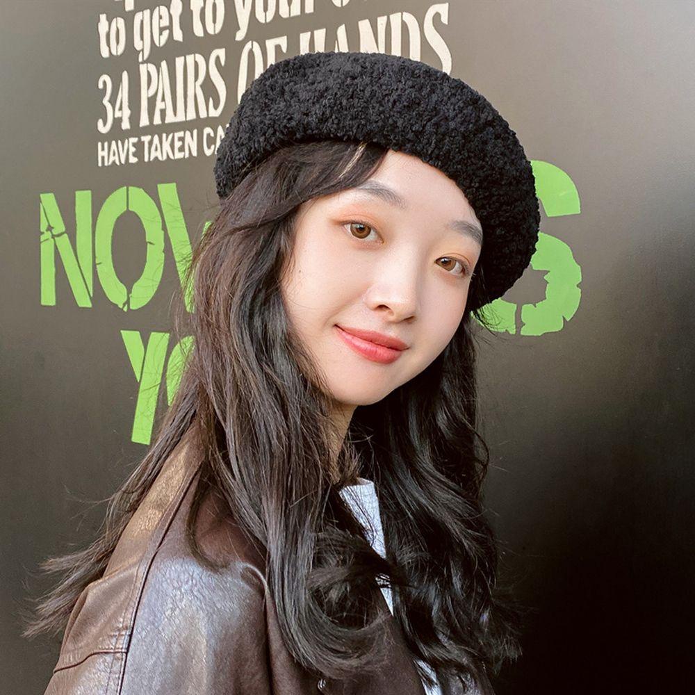 Mũ Beret Len Lông Cừu Phong Cách Retro Hàn Quốc Độc Đáo