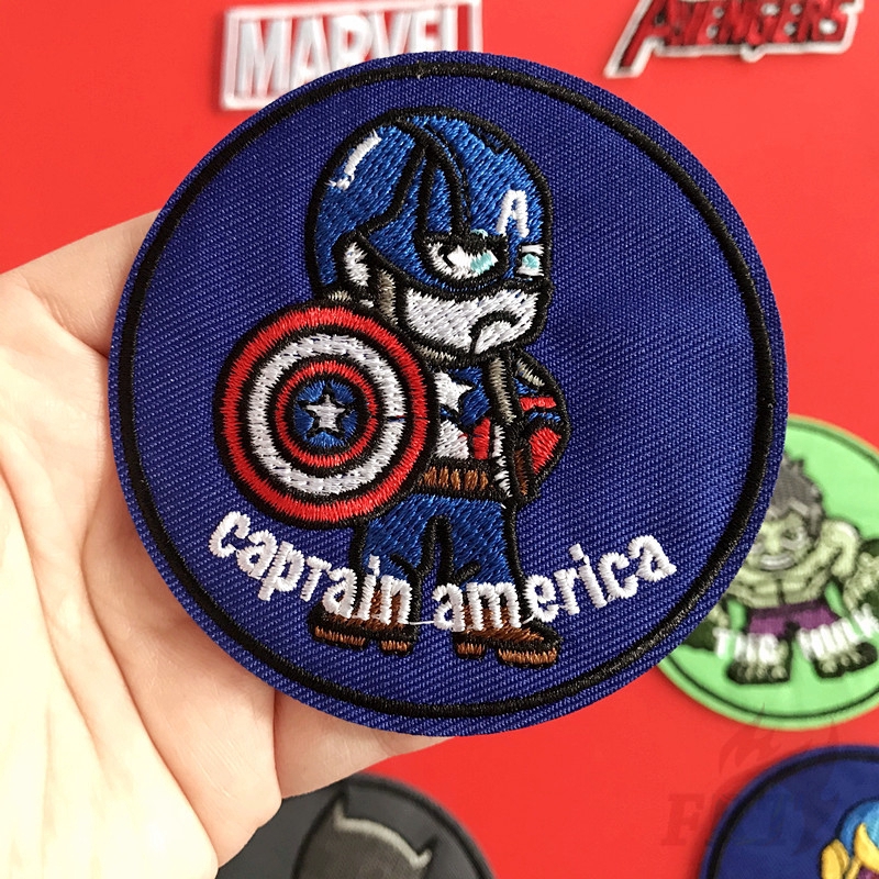 Set 1 / 2 Miếng Vá Nhiệt Dùng Trang Trí Áo Quần Hình Nhân Vật Siêu Anh Hùng Dễ Thương