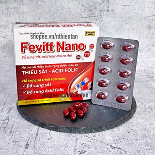 Viên uống bổ sung sắt FEVITT NANO bổ máu, cải thiện tình trạng thiếu máu - Hộp 100 viên