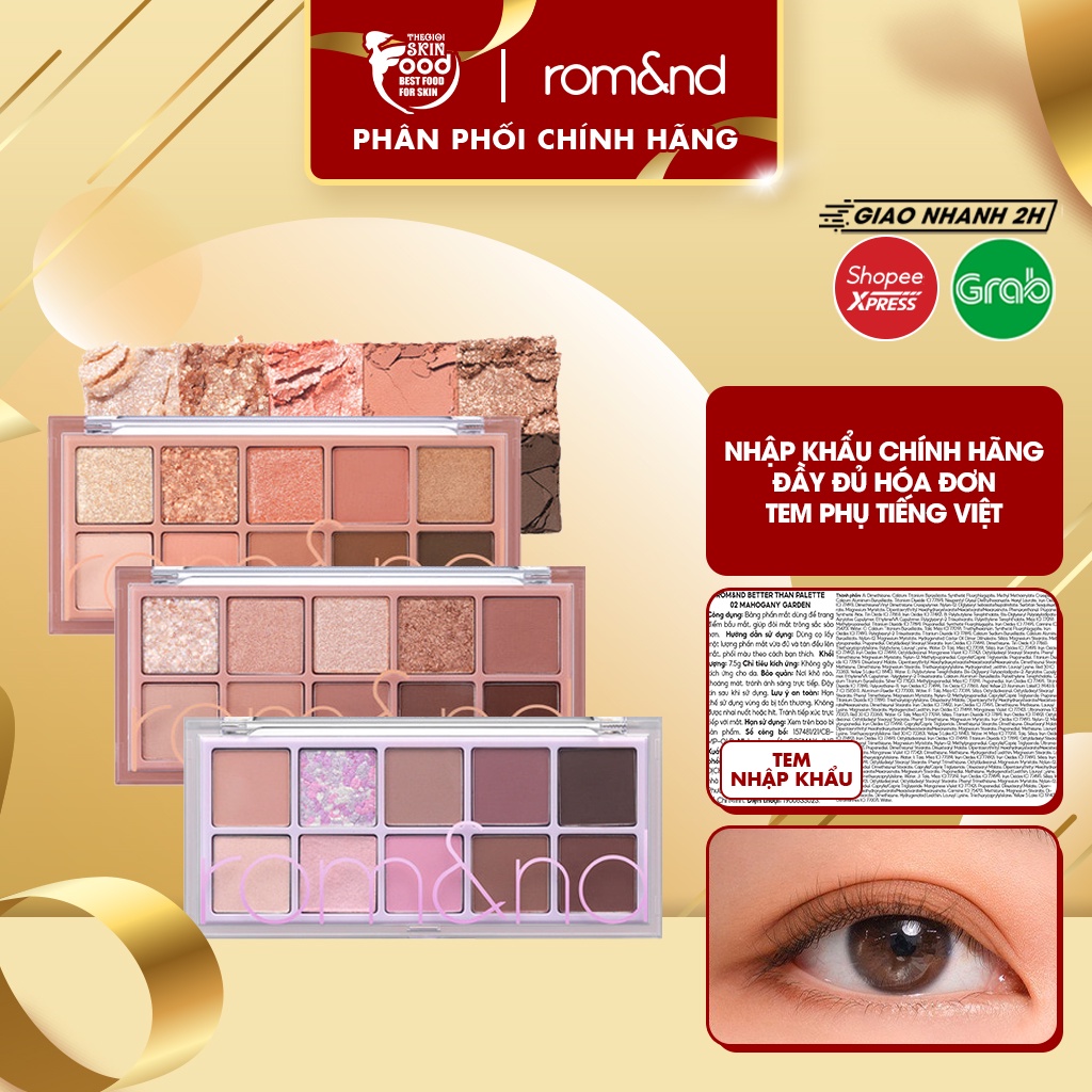 Bảng Phấn Mắt 10 Màu Siêu Lấp Lánh Romand Better Than Eye Palette