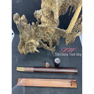 Combo nhang trầm không tăm ( nhang không tăm + ống gỗ đựng nhang + máng đốt nhang)
