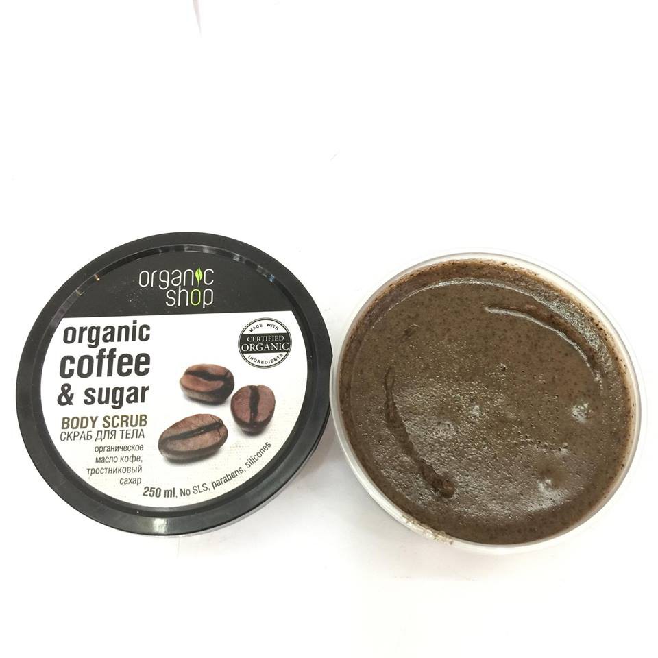 Kem Tẩy Tế Bào Chết Toàn Thân Nga Organic Shop Coffe & Sugar Body Scrub - 250ml - Amora Skinlab