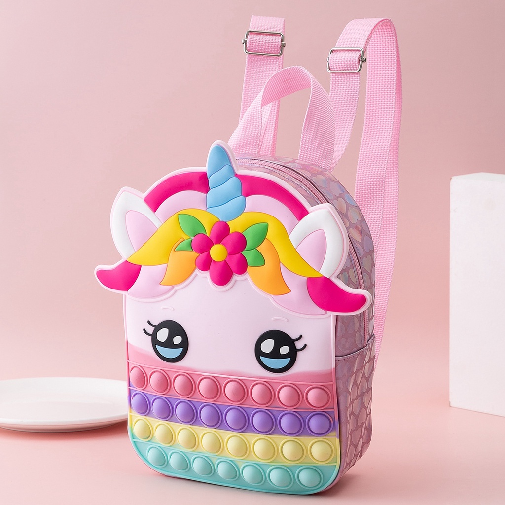 Ba Lô Đeo Vai Bằng Silicon Hình Ngựa Pony Dễ Thương Cho Bé