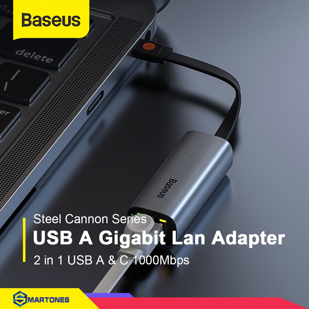 Bộ Hub chuyển đổi USB C Baseus Cannon Series hỗ trợ cổng mạng RJ45 cho Laptop và Macbook