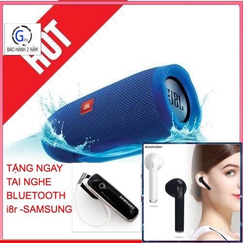 Loa bluetooth mini không dây charge 3 tặng kèm tai nghe blutooth samsung vỏ nhôm nghe nhạc hay âm thanh chất