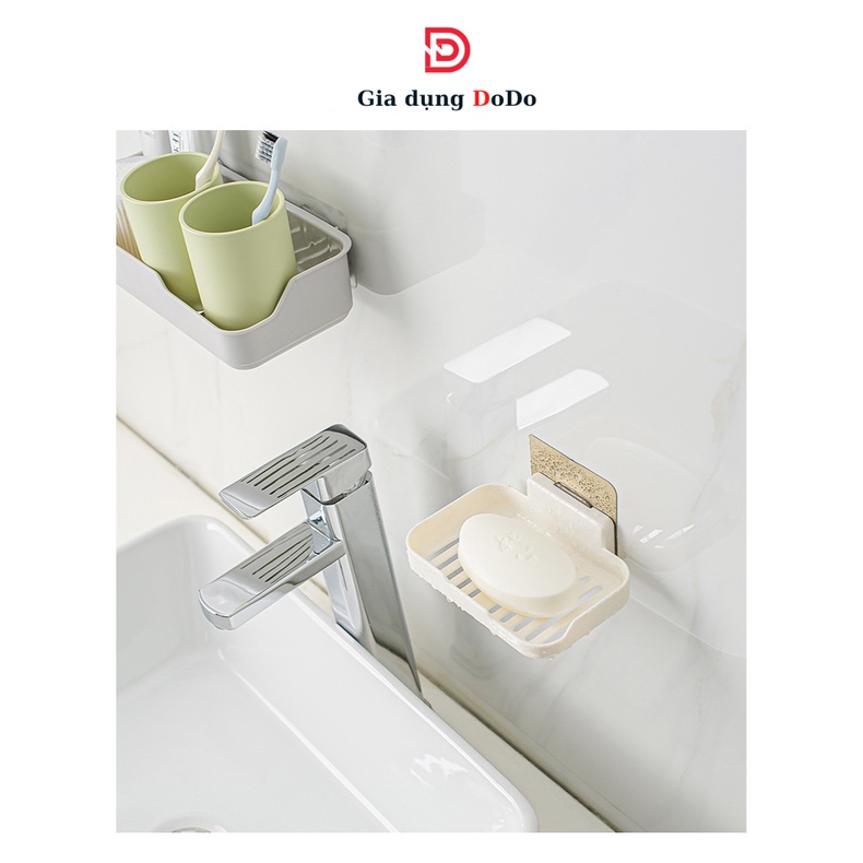 Giá khay nhựa để xà phòng nhà tắm , kệ xà bông dán tường siêu dính