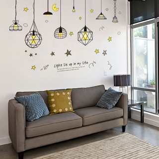 Decal dán tường Dây đèn thả Light mới