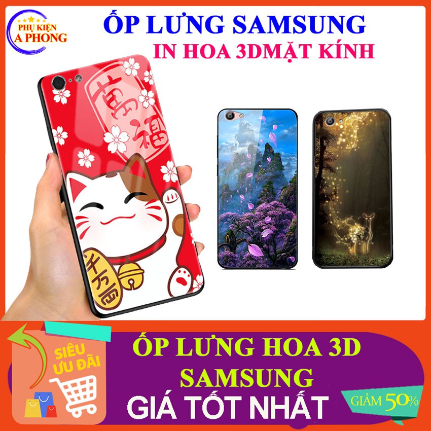 Ốp lưng SAMSUNG - ốp mặt kính in hình 3D cho J7 Prime, J7 Plus, A9, A10s, A20, A30, A50, A51, A70 đẹp sang trọng