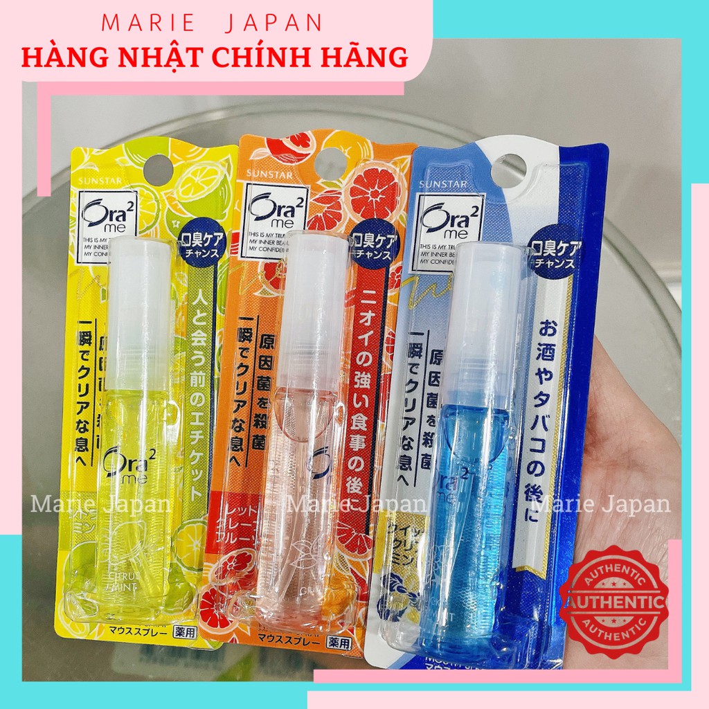 Xịt thơm miệng Sunstar Ora2 Nhật Bản Giao mùi ngẫu nhiên - Chai xịt 6ml