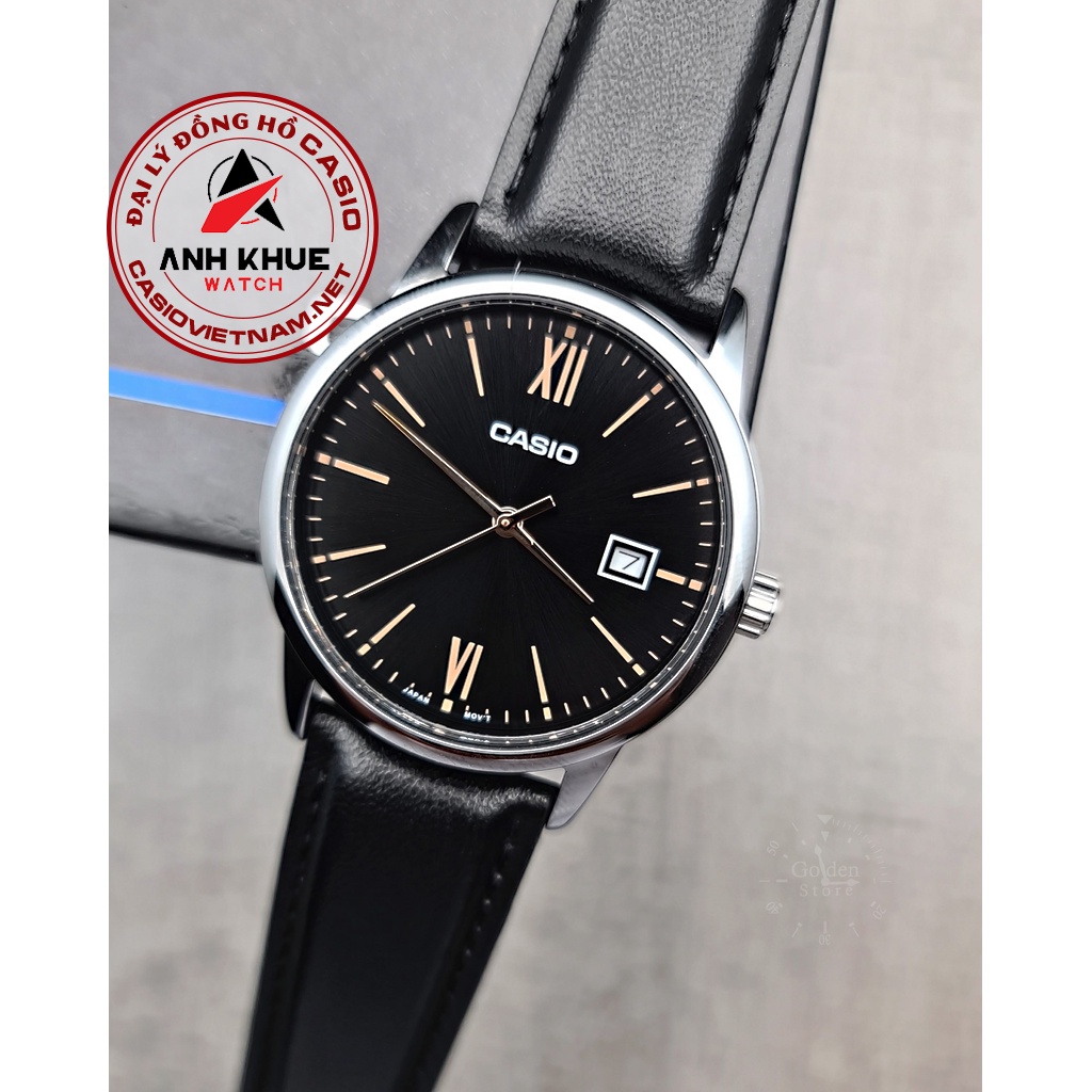 Đồng Hồ Casio MTP-V002L-1B3 Nam | Dây Da | Mặt Số La Mã | Chống Nước