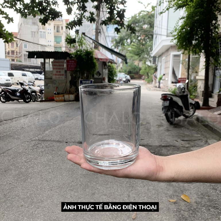 Lọ hoa thuỷ tinh dáng trụ cốc Thanh Xuân   - Sản xuất thủ công tại Việt Nam