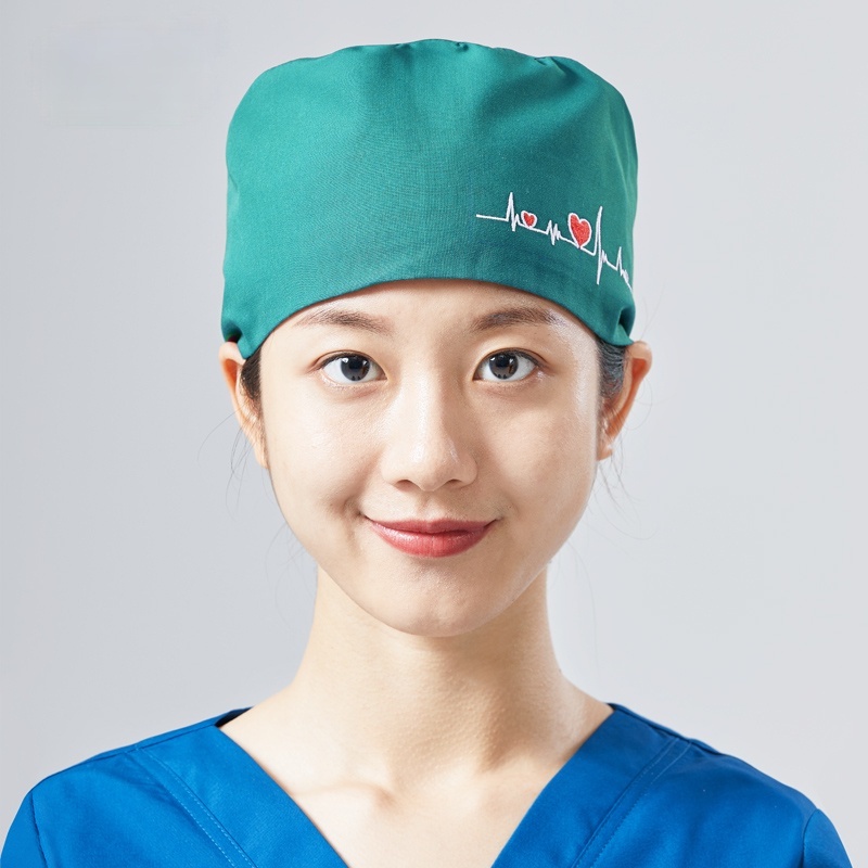 Nút tim Dòng mũ phẫu thuật bác sĩ mũ y tá Unisex scrub caps Heart Shape cap Operating Room medical Beauty Salon adjustable Mũ in hoạt hình