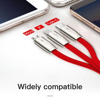 Dây cáp sạc USB 3 trong 1 cho iPhone + Type-C