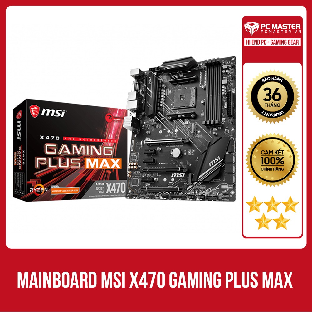 MAINBOARD MSI X470 GAMING PLUS MAX (AMD X470, Socket AM4, ATX, 4 Khe Cắm Ram DDR4)