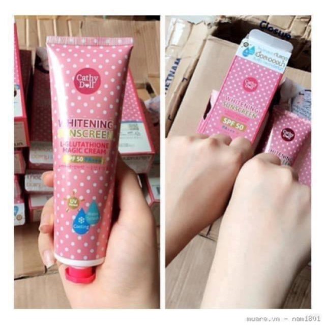 Kem Chống Nắng Trắng Da Dạng Hơi Sương Cathy Doll Whitening Sunscreen L-Glutathione Magic Cream SPF50 PA+++