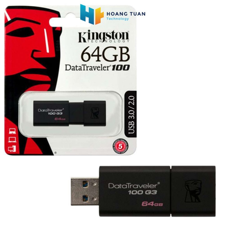 USB Kingston 64GB DT100G3 USB 3.0 một thiết bị lưu trữ giữ liệu nhỏ gọn và tiện lợi thoải mái trong việc lưu trữ