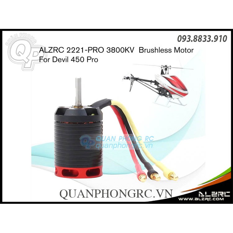 ALZRC - Motor không chổi than 2221-PRO 3800KV dùng pin 3S- 4S