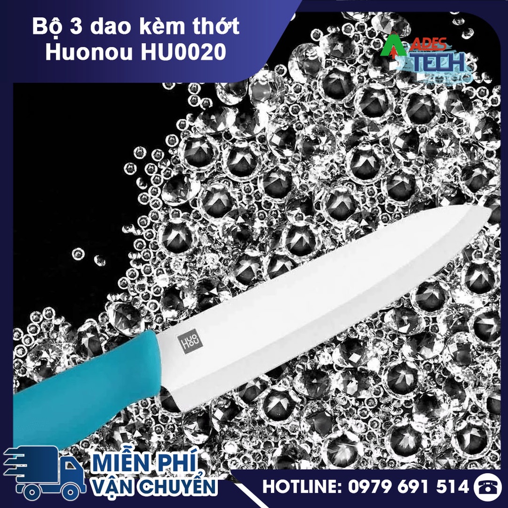 Bộ 3 dao gốm kèm thớt Xiaomi HuoHuo HU0020