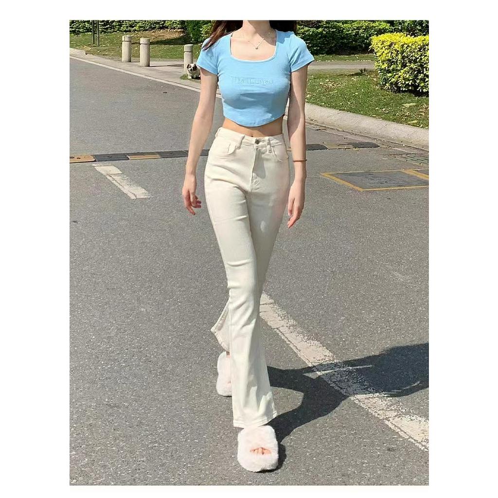 Quần Jean Ống Loe Lưng Cao Dáng Ôm 61723