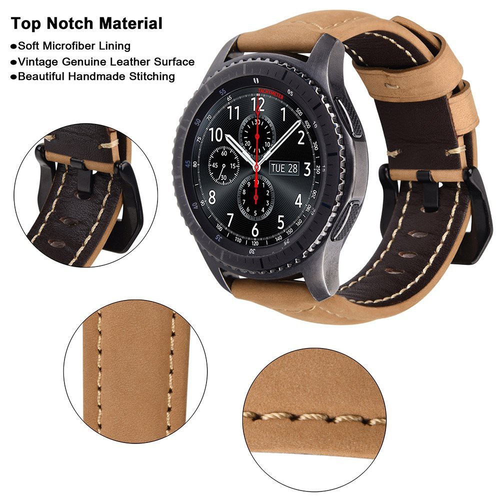 Crazy Horse Soft Leather Band Strap for Samsung Gear S3 Classic/Frontier