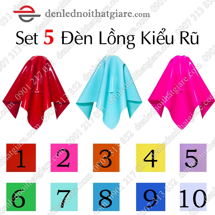 Combo 5 Đèn Lồng Nhựa Kiểu Rũ