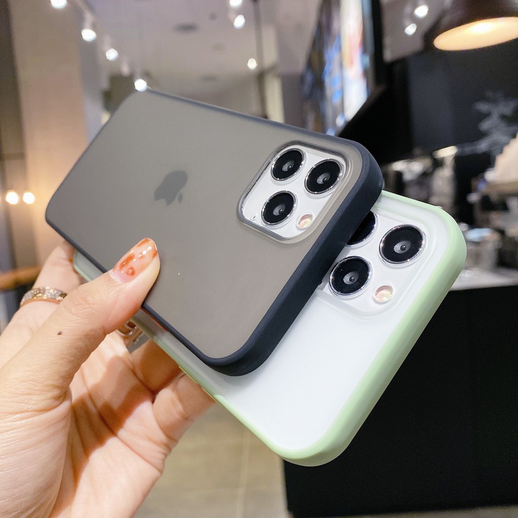 Ốp lưng màu xỉn chống sốc cho iPhone 11 Pro Max X XS XR 6 7 8 Plus SE 2020 | BigBuy360 - bigbuy360.vn