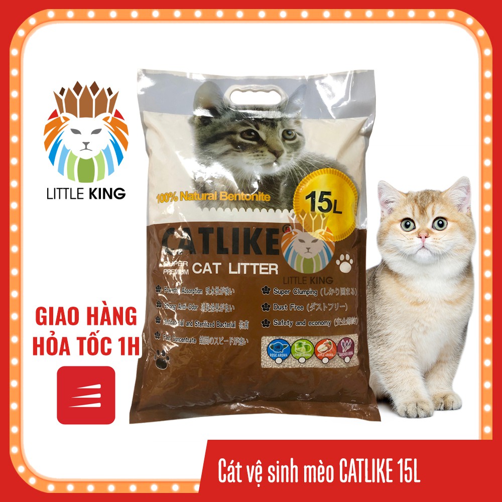 Cát vệ sinh cho mèo, cát vệ sinh Nhật Bản Catlike 15L hương cà phê Little King pet shop