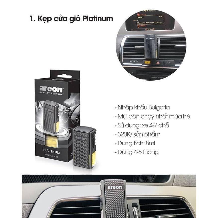 Nước Hoa Kẹp Cửa Gió Điều Hoà – Areon Car Lux - Hàng Chính Hãng - Nhiều Mùi - Có Sẵn Hàng