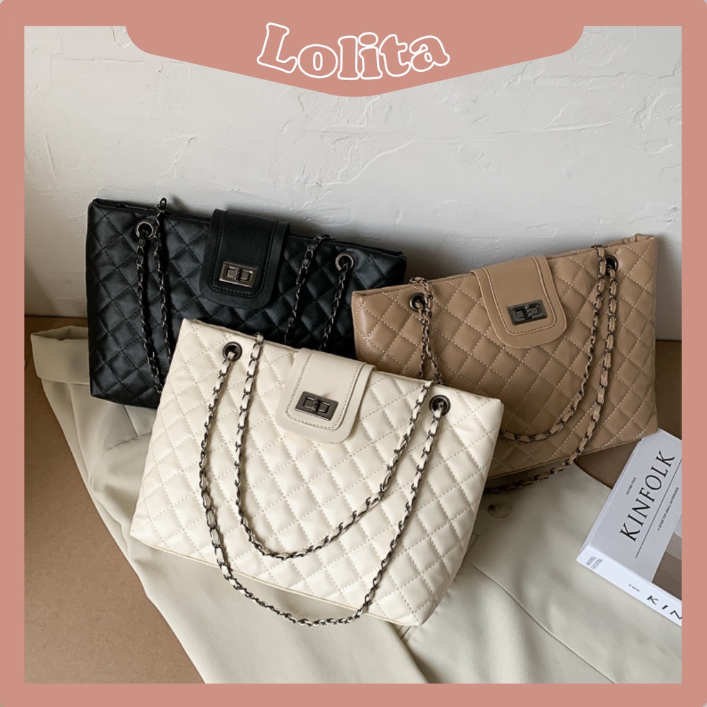 Túi xách tote da nữ bản to công sở basic LOLITA